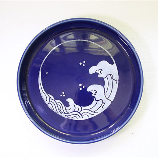 【海浪系列】 陶艺家小牛 手绘海浪日式餐盘 创意简约食器  单件装