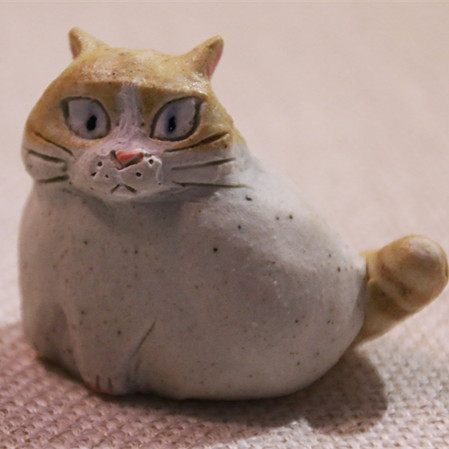 【猫咪系列】陶艺家熊撼林  手工陶瓷猫咪摆件 桌面摆件 可私人订制 单件装